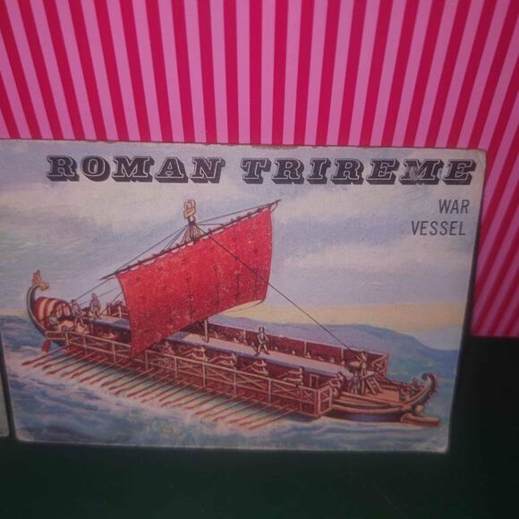 1955 Topps Rails and Sails #196 - Roman Trireme War Vessel - Lot of 2 - Picture 3 of 7